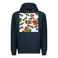 Navy bookworm seamless pattern Premium Hoodie - BundleAndBundleShop