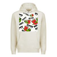 Oatmeal Heather bookworm seamless pattern Premium Hoodie - BundleAndBundleShop