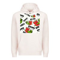Pale Pink bookworm seamless pattern Premium Hoodie - BundleAndBundleShop