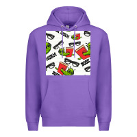 Purple bookworm seamless pattern Premium Hoodie - BundleAndBundleShop