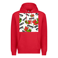 Red bookworm seamless pattern Premium Hoodie - BundleAndBundleShop