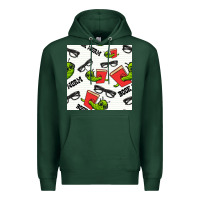 Sports Green bookworm seamless pattern Premium Hoodie - BundleAndBundleShop