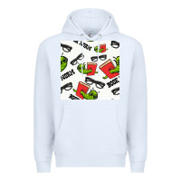 White bookworm seamless pattern Premium Hoodie - BundleAndBundleShop