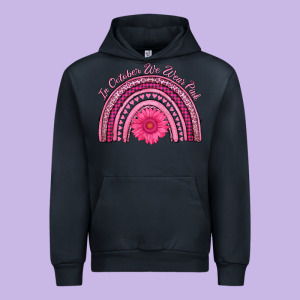 In October We Wear Pink Rainbow Urban Hoodie Designed By Adodesignshop