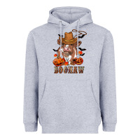 Heather Grey Boohaw Heifer Heavyweight Hoodie - RanaPortraitStore