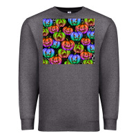 Charcoal Heather Halloween Pumpkins Premium Sweatshirt - texasbilliewilder