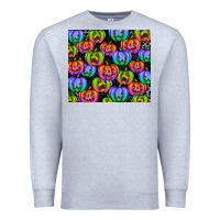 Heather Grey Halloween Pumpkins Premium Sweatshirt - texasbilliewilder