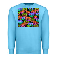 Ocean Blue Halloween Pumpkins Premium Sweatshirt - texasbilliewilder