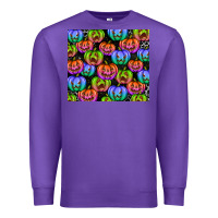 Purple Halloween Pumpkins Premium Sweatshirt - texasbilliewilder