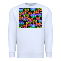 White Halloween Pumpkins Premium Sweatshirt - texasbilliewilder
