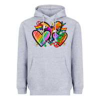 Heather Grey pride hearts Heavyweight Hoodie - texasbilliewilder