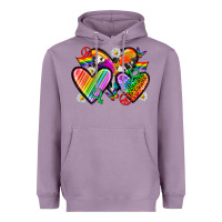 Lavender pride hearts Heavyweight Hoodie - texasbilliewilder