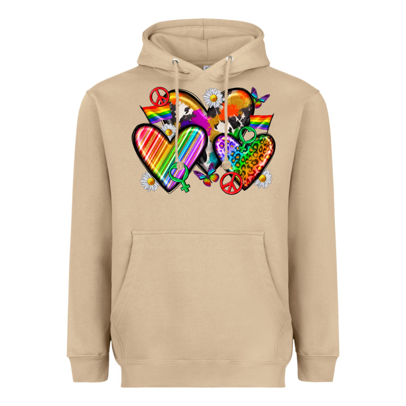 Pride Hearts Heavyweight Hoodie by texasbilliewilder | Teevron