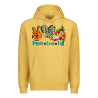 Antique Gold peace love fall ado Premium Hoodie - AdoDesignShop