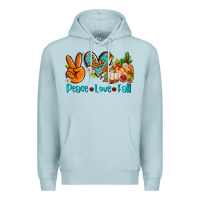 Blue Mist peace love fall ado Premium Hoodie - AdoDesignShop