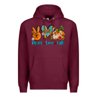 Burgundy peace love fall ado Premium Hoodie - AdoDesignShop