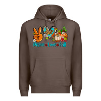Coffee peace love fall ado Premium Hoodie - AdoDesignShop