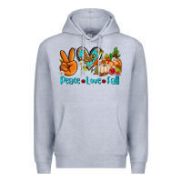 Heather Grey peace love fall ado Premium Hoodie - AdoDesignShop