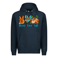 Navy peace love fall ado Premium Hoodie - AdoDesignShop