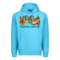 Ocean Blue peace love fall ado Premium Hoodie - AdoDesignShop