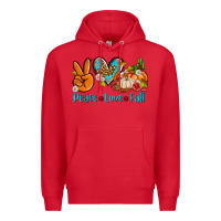 Red peace love fall ado Premium Hoodie - AdoDesignShop