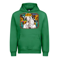 Emerald goat family with sunflowers western serape turquoise background Urban Hoodie - Artiststas