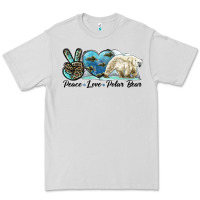 Dove Grey peace love polar bear Premium Tee - LillyAllenDesigns