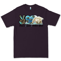 Plum peace love polar bear Premium Tee - LillyAllenDesigns