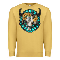Antique Gold gamestone with bull skull Premium Sweatshirt - RanaPortraitStore