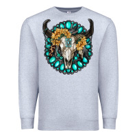 Heather Grey gamestone with bull skull Premium Sweatshirt - RanaPortraitStore