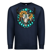 Navy gamestone with bull skull Premium Sweatshirt - RanaPortraitStore