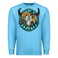 Ocean Blue gamestone with bull skull Premium Sweatshirt - RanaPortraitStore