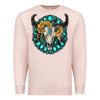 Pale Pink gamestone with bull skull Premium Sweatshirt - RanaPortraitStore