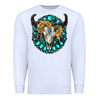 White gamestone with bull skull Premium Sweatshirt - RanaPortraitStore