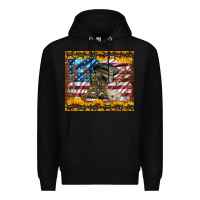Black westerm usa army boots Premium Hoodie - Artiststas