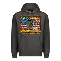 Charcoal Heather westerm usa army boots Premium Hoodie - Artiststas