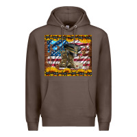 Coffee westerm usa army boots Premium Hoodie - Artiststas
