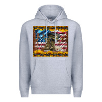 Heather Grey westerm usa army boots Premium Hoodie - Artiststas