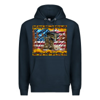 Navy westerm usa army boots Premium Hoodie - Artiststas