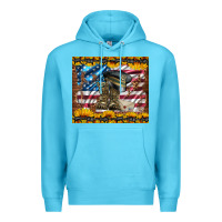 Ocean Blue westerm usa army boots Premium Hoodie - Artiststas
