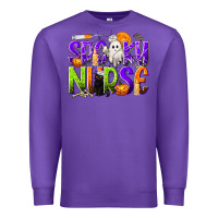 Purple Halloween Spooky Nurse Premium Sweatshirt - texasbilliewilder