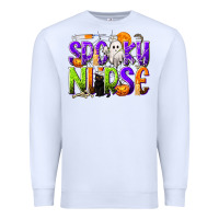 White Halloween Spooky Nurse Premium Sweatshirt - texasbilliewilder