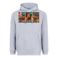 Heather Grey Brown horse with flowers and leopard Heavyweight Hoodie - RanaPortraitStore