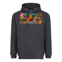 Smoke Brown horse with flowers and leopard Heavyweight Hoodie - RanaPortraitStore