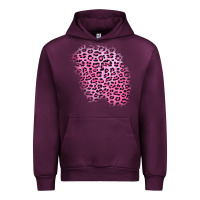 Mauve Wine pink leopard patch Urban Hoodie - AdoDesignShop