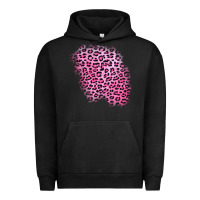 Pigment Black pink leopard patch Urban Hoodie - AdoDesignShop