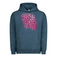 Pigment Midnight Navy pink leopard patch Urban Hoodie - AdoDesignShop