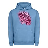 Pigment Pebble Blue pink leopard patch Urban Hoodie - AdoDesignShop