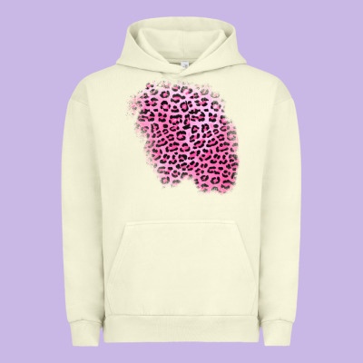 Pink Leopard Patch Urban Hoodie Designed By Adodesignshop