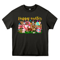 Asphalt Happy Easter Animal Car Heavy Core Tee - CowhideDigitalArt